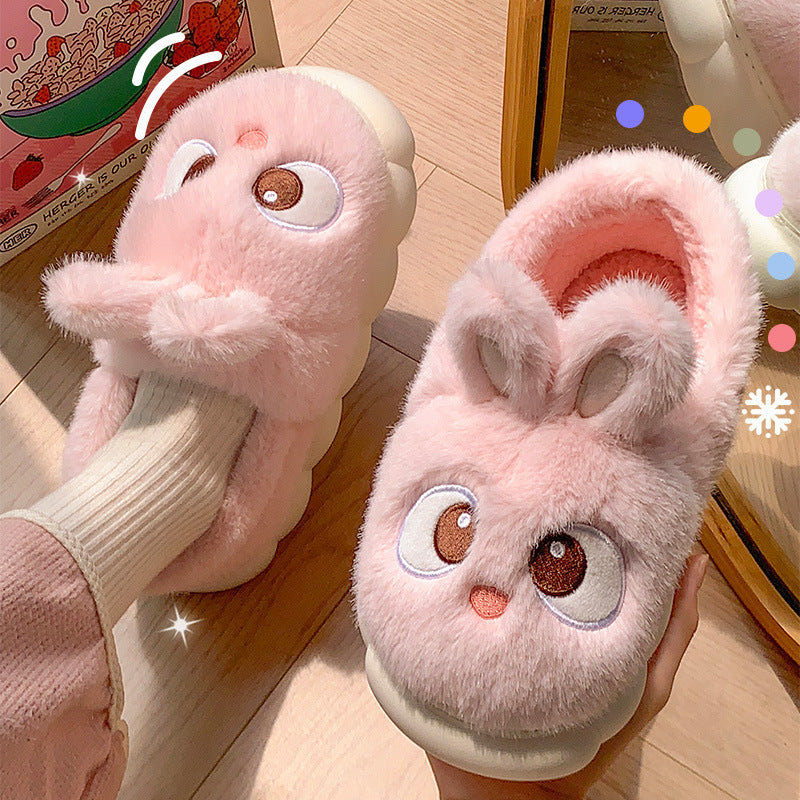Warm Winter Cartoon Plush Indoor Slippers – Cozy Non-Slip House Shoes for Cold Canadian Weather