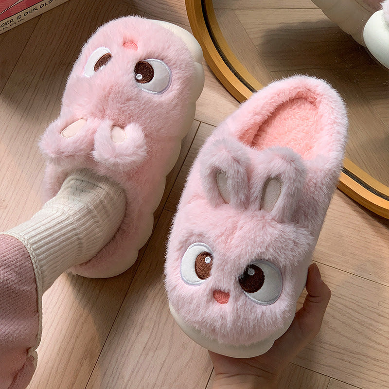 Warm Winter Cartoon Plush Indoor Slippers – Cozy Non-Slip House Shoes for Cold Canadian Weather