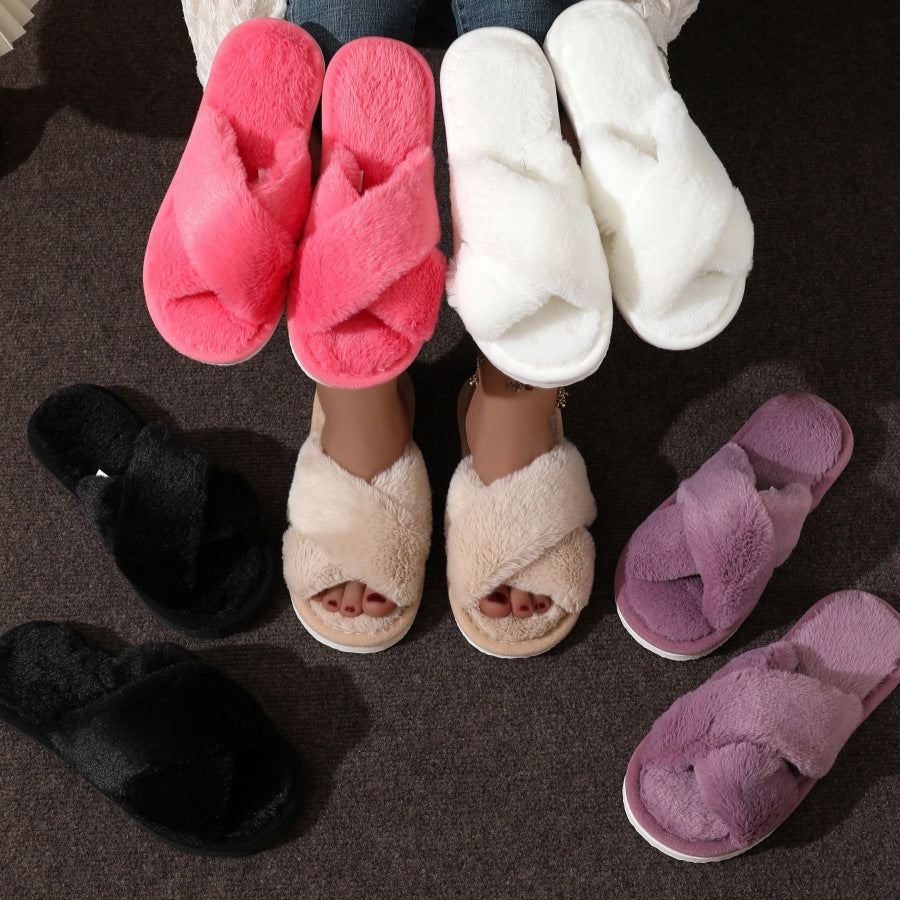Winter Plush Indoor Slippers for Women – Warm Non-Slip House Slippers for Cold Canadian Homes