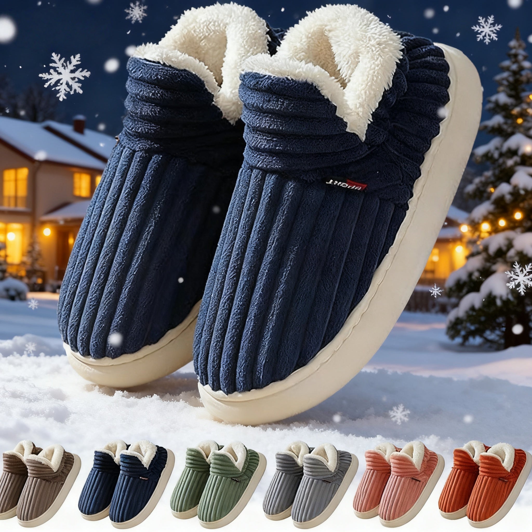 Women’s Winter Plush Indoor Slippers – Warm Cozy House Shoes for Cold Canadian Winters
