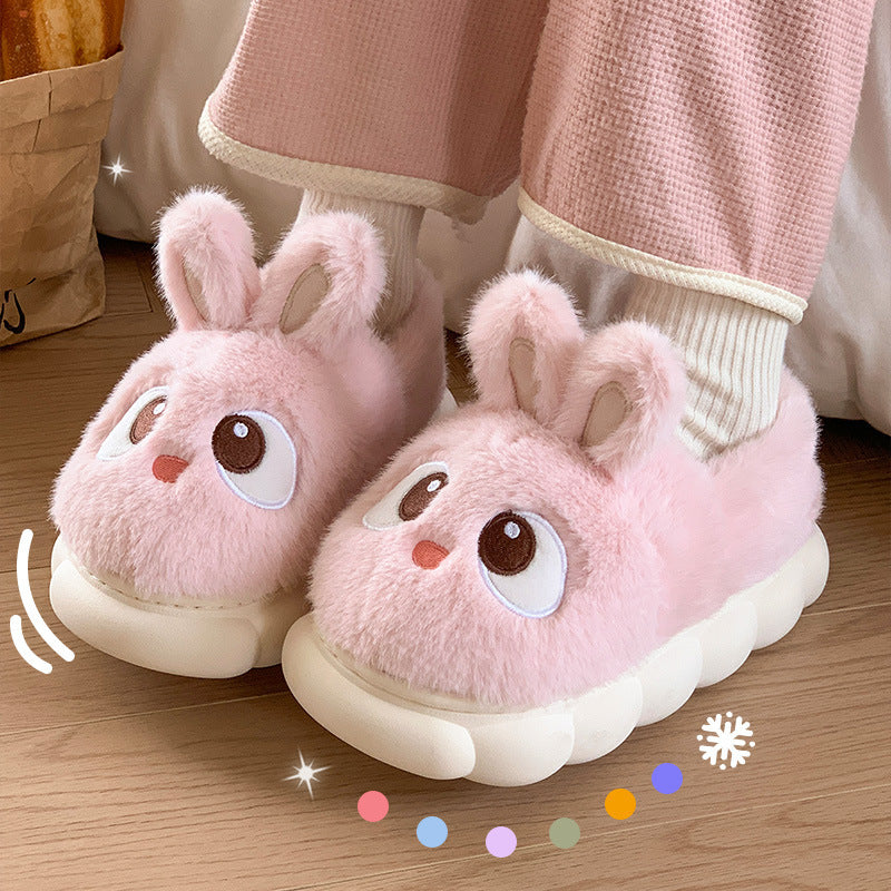 Warm Winter Cartoon Plush Indoor Slippers – Cozy Non-Slip House Shoes for Cold Canadian Weather