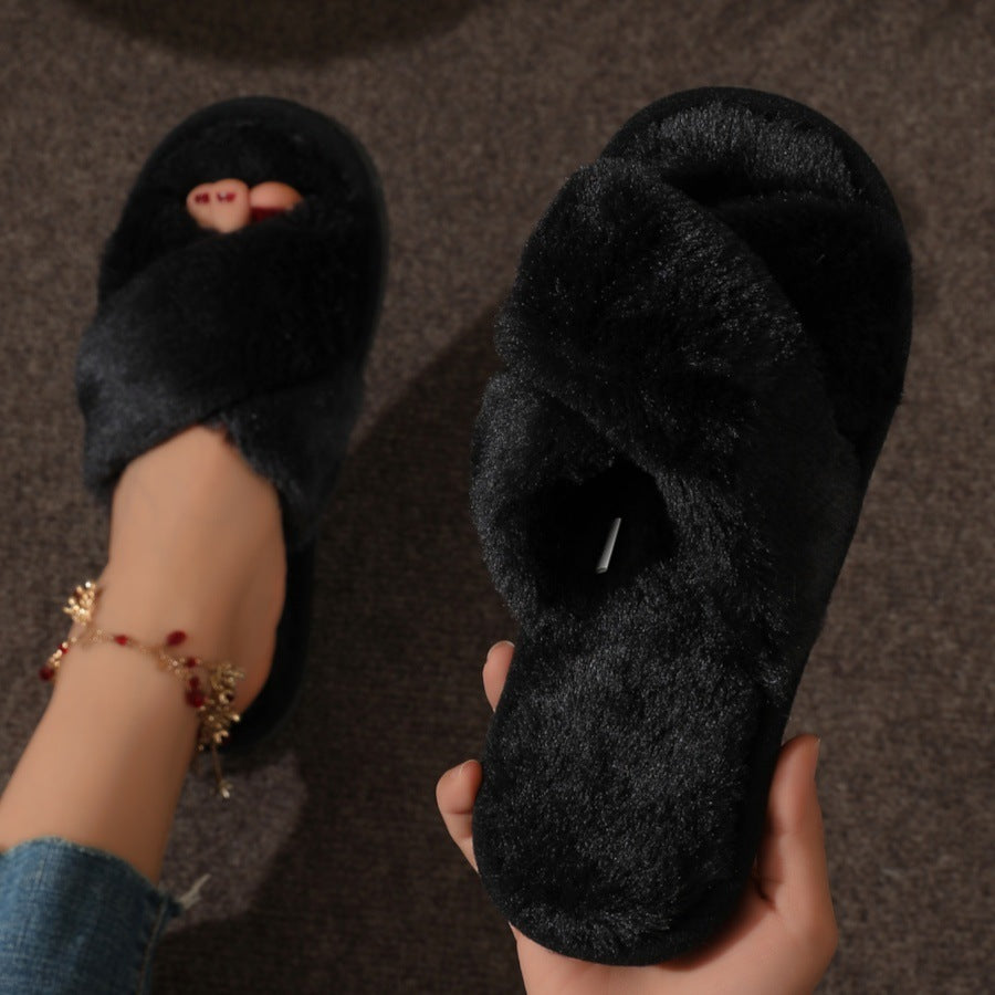 Winter Plush Indoor Slippers for Women – Warm Non-Slip House Slippers for Cold Canadian Homes