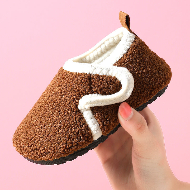 Kids’ Winter Warm Indoor Slippers – Soft Cozy Non-Slip House Shoes for Cold Canadian Weather