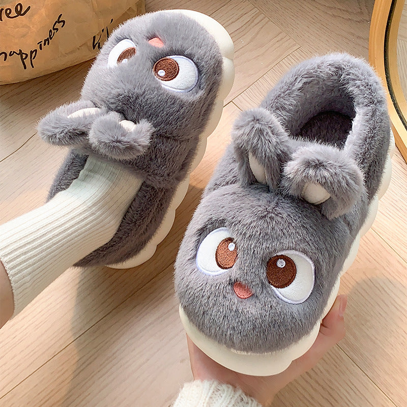 Warm Winter Cartoon Plush Indoor Slippers – Cozy Non-Slip House Shoes for Cold Canadian Weather
