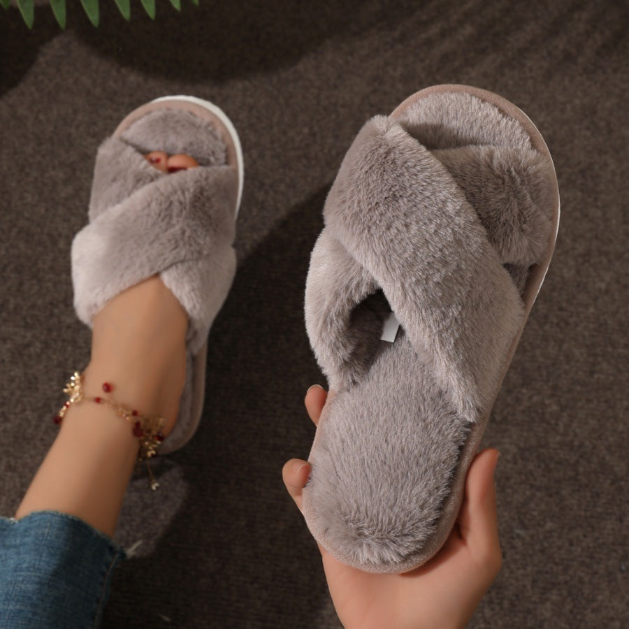 Winter Plush Indoor Slippers for Women – Warm Non-Slip House Slippers for Cold Canadian Homes